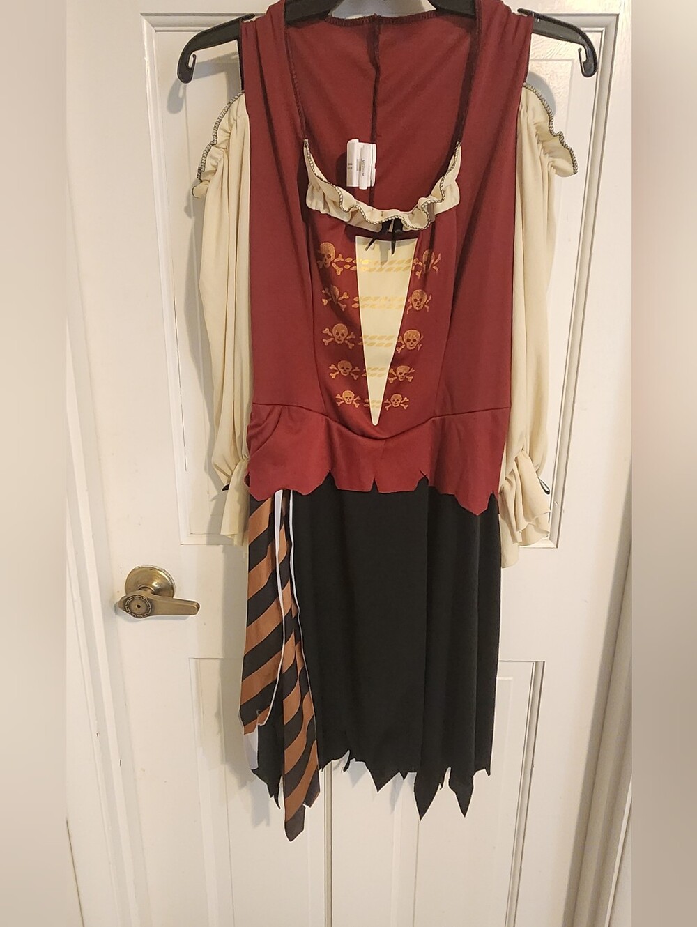 Rubie's Red and Black Ladies Pirate Costume with Cream Sleeves ,size M
